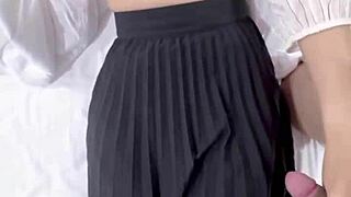 Girl Fingers Wet Pink Pussy in Massage Room!