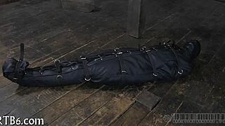 restrained girl gets punished in the garage 😈