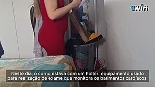 the married brazilian housewife is receiving lots of attention and leaking from her dress