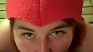 Sucked in the bathhouse with big ass and cum in mouth.