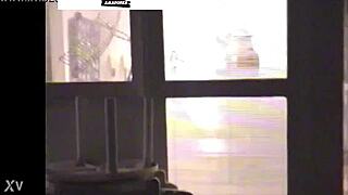 they sneak from party but get caught fucking on rooftop balcony