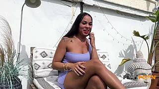 Hot rooftop fuck for kim our favorite latina is desperate for older dicks