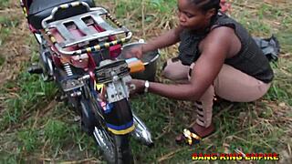 i begged him to fucked me after i finished washing my husband motorcycle and he gave me hardcore sex