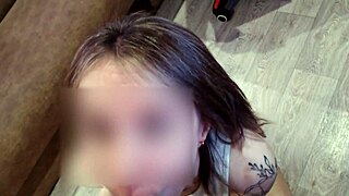 juicy pov blowjob from cute babe in bedroom