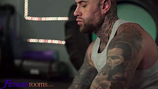 Fitness room Latina teen Sofia Smith gets hot sex in ripped yoga pants with POV blowjob