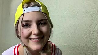 horny teen teases her classmate and gets cum all over her