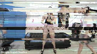 Sophia Burns takes 7 mixed boys in balls deep DP ATM rough sex