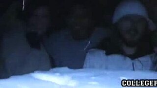 teen's tight pussy getting fucked hard in group