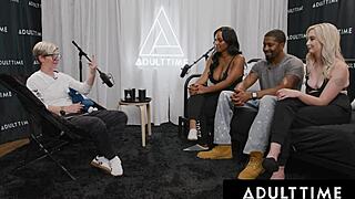 Lexi Lore and August Skye Share Huge Cock in Pussy Stacking Threesome