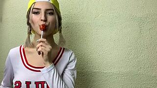 horny teen teases her classmate and gets cum all over her