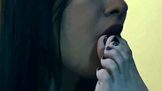 Watching feet obsession in bondage domination