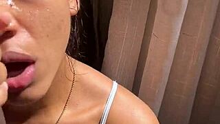 big booty brunette meets stepbrother for amateur couple fucking