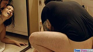 Hot woman likes getting her wet pussy railed in the bathroom