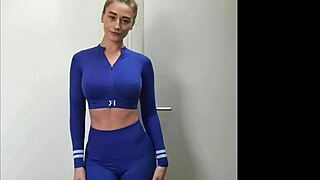 Athletic blonde Francis Kweldam flexes her big ass and tits boldly