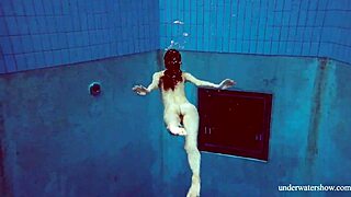 I-I mean, martina in blue bikini shows tight pussy underwater