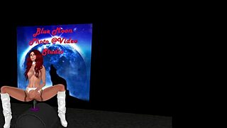 Dee rides the Sybian machine in casual solo session.