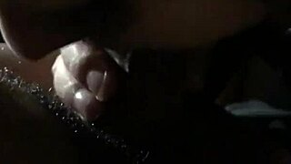 European woman deep throats big black cock and gags intensely