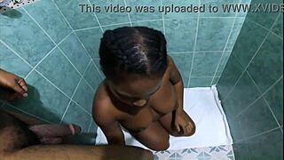 jhodez1 in bathroom on knees gives messy throat to lover