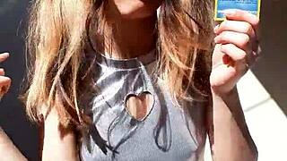 bonneyuwu shows her body with cards in cute cosplay 😍