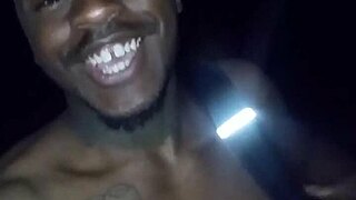 Hey, privately flashing my natural tits on a warm 70-degree night, then prowling like a wolf towards my woman under the moon