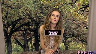 tattooed shemale debutante tugs on her dick, first time solo