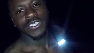 Hey, privately flashing my natural tits on a warm 70-degree night, then prowling like a wolf towards my woman under the moon