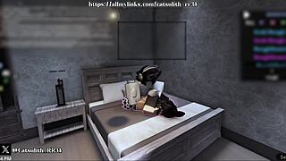 even after he finished, she kept going for more rough sex