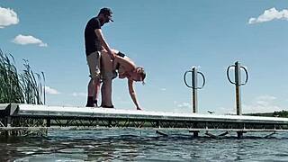 Almost caught at the lake fucking for anyone to watch