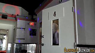 gloryhole babe sucks big black cock!