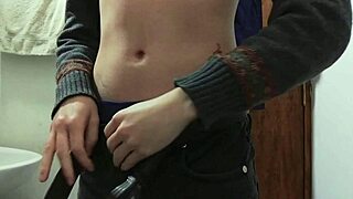 I Strip Half-Naked to Masturbate in Work Bathroom