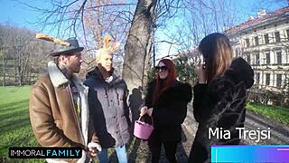Mia Trejsi and Katy Rose in Easter foursome gathering