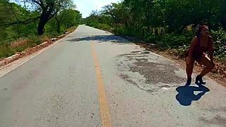 In Cancun, this MILF EXHIBITS her NATURAL TITS and ASS on the STREET, FLASHING BOOBS outdoors