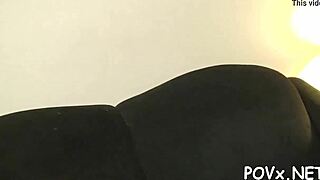 Shaved pussy gets rough pounding from hard cock