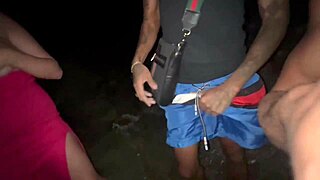 Three Friends Unexpectedly Fuck Hot Girl on Rio Beach First Time