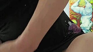 gorgeous trans gf dildos her fat ass and cums for you - ass to mouth