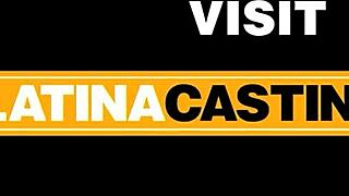 Perfect ass latina teen shakes it while riding a big cock after casting