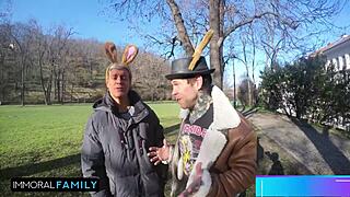 Mia Trejsi and Katy Rose in Easter foursome gathering