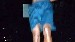 This cute brunette works out in the park with athletic moves.