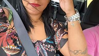 Corninho Shows Wife's Hairy Pussy on Beach Street and Market