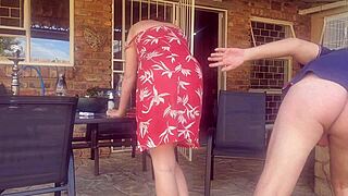 my friend's wife cheats with fingering, licking, and fucking outdoors