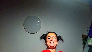 The slave eagerly licks her mistress's pussy before getting strap-on fucked hard