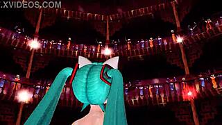 hatsune miku and megurine luka perform world end dancehall