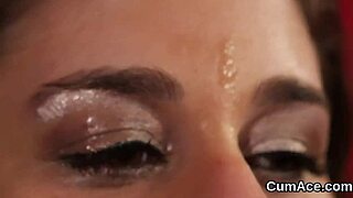 foxy doll subtly hints at cumshots on her face while eating all the ejaculate