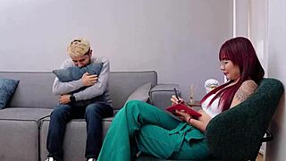 My psychologist turns into a seductive whore, swallows my cum