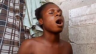 morning teasing in bed with a skinny solo girl