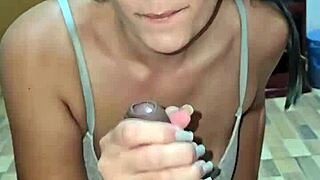 sailor girl alisa sucks husband's cock until she gets facial