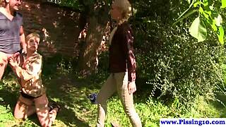 Beautiful Babe Banged Doggystyle and Pissed on in Group Scene