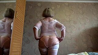 trying on new white panties a mature bbw shakes her big ass pawg