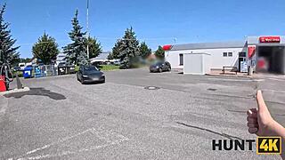 hunt4k stripped in the abandoned place for some cash