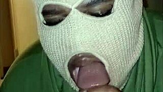 Super Sloppy Deep Throat Blowjob From Masked Girl!